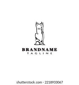 cute dog logo cartoon icon design black modern isolated vector illustration