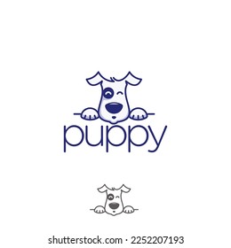 cute dog logo design illustration