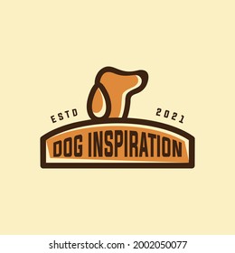Cute dog logo design inspiration. In the style of BADGE RETRO VINTAGE RUSTIC WESTERN HIPSTER
