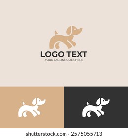 Cute dog logo design template