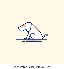 Cute Dog logo design vector illustration
