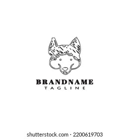 cute dog logo icon design black modern isolated vector illustration