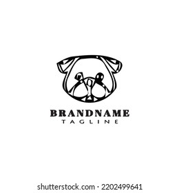 cute dog logo icon design black modern isolated vector illustration