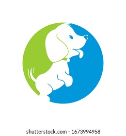 cute dog logo icon vector