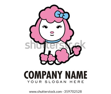 cute dog logo icon vector