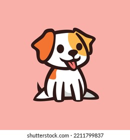 Cute dog logo symbol design illustration. Clean logo mark design. Illustration for personal or commercial business branding.