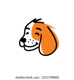 Cute dog logo symbol design illustration. Clean logo mark design. Illustration for personal or commercial business branding.