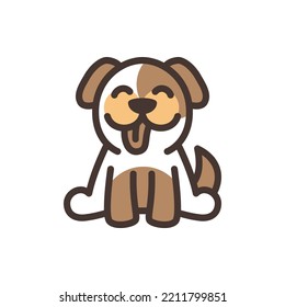 Cute dog logo symbol design illustration. Clean logo mark design. Illustration for personal or commercial business branding.