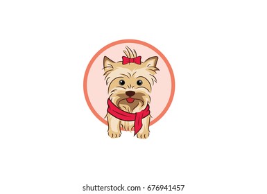 Cute Dog  Logo Template Design