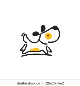 cute dog logo vector - Vector