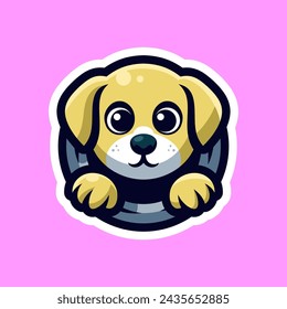 Cute dog logo vector Cartoon pet vector illustration sticker 