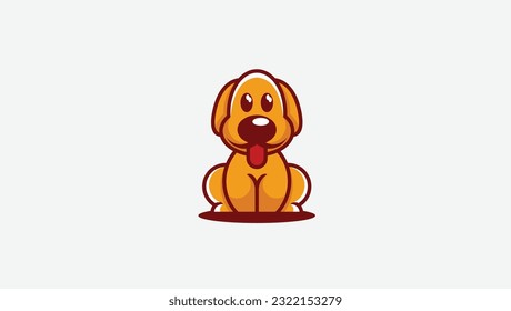 cute dog logo vector design template