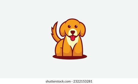plantilla de diseño de vectores de logotipo de perro lindo
