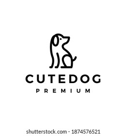 cute dog logo vector icon illustration