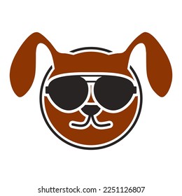 cute dog logo vector illustration template design