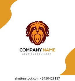 Lindo diseño de Ilustración vectorial de logotipo de perro