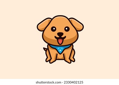 cute dog logo vector template design logo