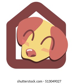 Cute dog logo.Veterinary logotype.Pet hotel mascot. Pet shop sign. 