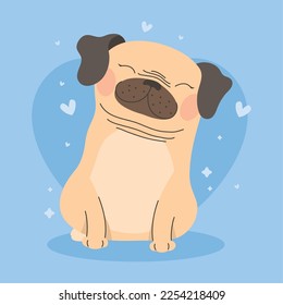 cute dog lover animal character