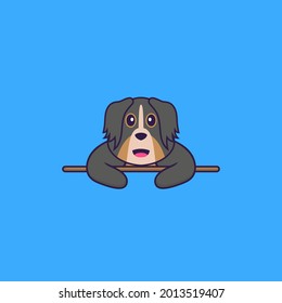 Cute dog lying down. Animal cartoon concept isolated. Can used for t-shirt, greeting card, invitation card or mascot.