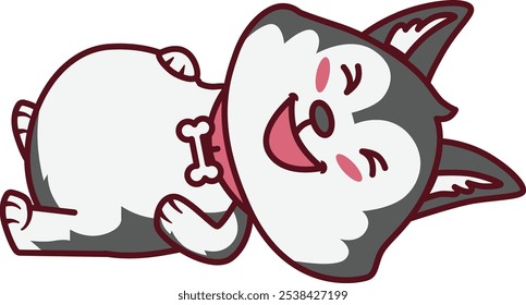 Cute Dog Lying Down Illustration