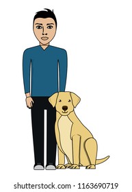 cute dog and man design