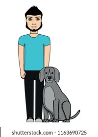 cute dog and man design