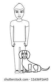cute dog and man design