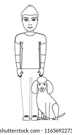 cute dog and man design