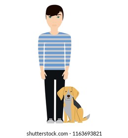 cute dog and man design