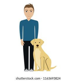 cute dog and man design