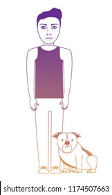 cute dog and man design