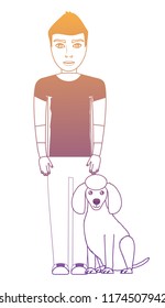 cute dog and man design