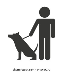 cute dog with man  isolated icon design, vector illustration  graphic 