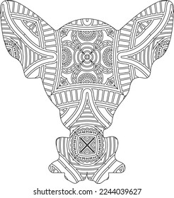 Cute dog mandala coloring page