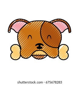 cute dog mascot with bone