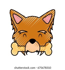 cute dog mascot with bone