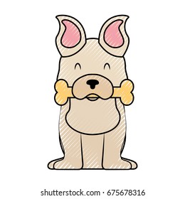 cute dog mascot with bone