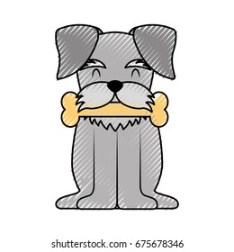 cute dog mascot with bone