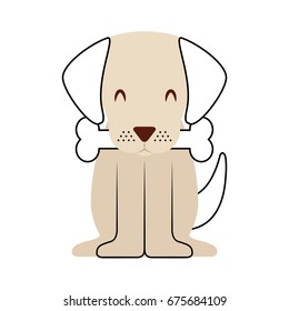 cute dog mascot with bone