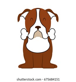 cute dog mascot with bone