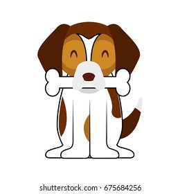 cute dog mascot with bone