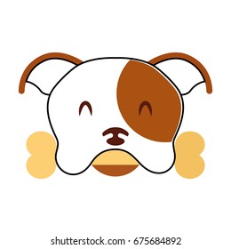 cute dog mascot with bone