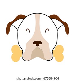 cute dog mascot with bone