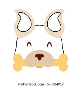 cute dog mascot with bone