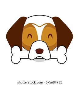 cute dog mascot with bone