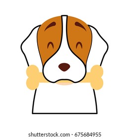 cute dog mascot with bone