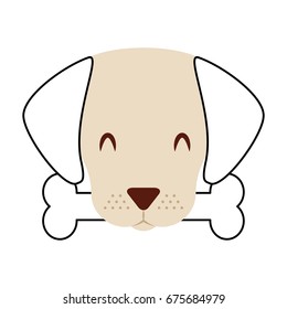 cute dog mascot with bone