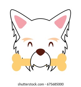 cute dog mascot with bone