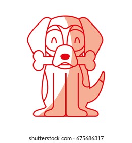 cute dog mascot with bone